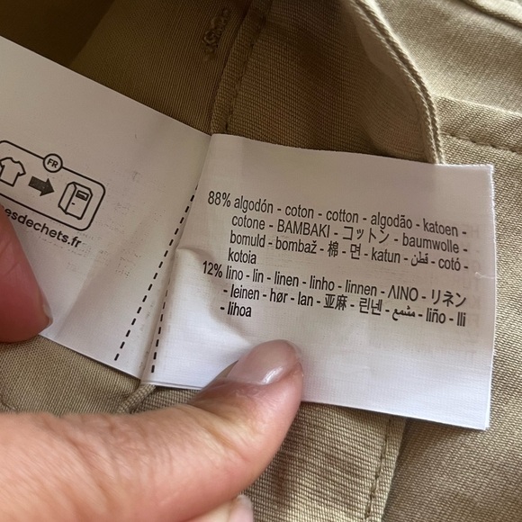 ZARA Cotton Linen Blend Relaxed Fit Pants Sz L - Picture 4 of 7